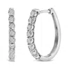 Haus Of Brilliance .925 Sterling Silver 1/2 Cttw 7 Stone Diamond Hoop Earrings In White