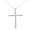 Haus Of Brilliance .925 Sterling Silver 1/2 Cttw Brilliant Cut Diamond Miracle-set Cross 18" Unisex Pendant Necklace In Metallic