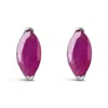 Haus Of Brilliance .925 Sterling Silver 1/2 Cttw Created Pink Ruby Gemstone Solitaire Stud Earrings In White