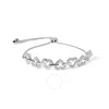 Haus Of Brilliance .925 Sterling Silver 1/2 Cttw Diamond Alternating Heart Link Adjustable Bolo Brac In White