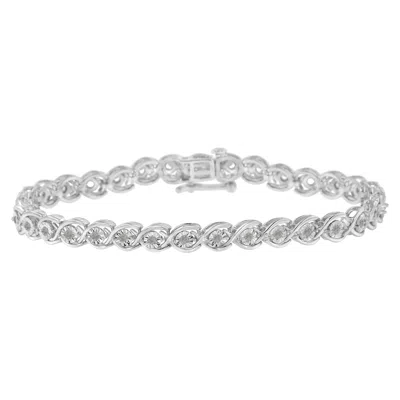 Haus Of Brilliance .925 Sterling Silver 1/2 Cttw Diamond Criss-cross Miracle-set 7" Link Bracelet In White