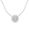 Haus Of Brilliance .925 Sterling Silver 1/2 Cttw Diamond Miracle Set Flower Cluster Pendant Necklace With Cable Chain In White