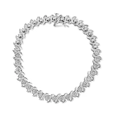 Haus Of Brilliance .925 Sterling Silver 1/2 Cttw Diamond Miracle Set "s" Link Tennis Bracelet In White