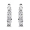 Haus Of Brilliance .925 Sterling Silver 1/2 Cttw Lab Grown Round Diamond Floral Cluster Hoop Earrings In White