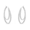 Haus Of Brilliance .925 Sterling Silver 1/2 Cttw Miracle-set Diamond Double Hoop With Latchback Earrings In White