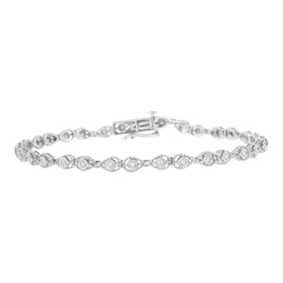 Haus Of Brilliance .925 Sterling Silver 1/2 Cttw Miracle-set Diamond Pear Shaped Link Bracelet In White
