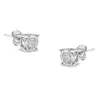 Haus Of Brilliance .925 Sterling Silver 1/2 Cttw Near Colorless Round Brilliant-cut Diamond Miracle-set Stud Earrings In White