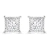 Haus Of Brilliance .925 Sterling Silver 1/2 Cttw Princess-cut Diamond Stud Earring In White