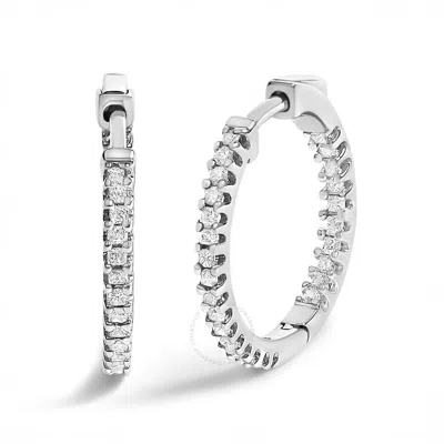 Haus Of Brilliance .925 Sterling Silver 1/2 Cttw Princess Diamond Inside Out Hoop Earrings (g-h Colo