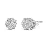 Haus Of Brilliance 14k White Gold 7 Stone Floral Cluster Round Brilliant Cut Diamond Stud Earrings With Screw Backs(i-j In White