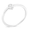 Haus Of Brilliance .925 Sterling Silver 1/20 Carat Diamond Teardrop Pear-shaped Miracle Set Petite Fashion Promise Ring In White