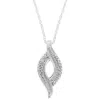 Haus Of Brilliance .925 Sterling Silver 1/25 Cttw Round Cut Diamond Fashion Pendant Necklace In Metallic