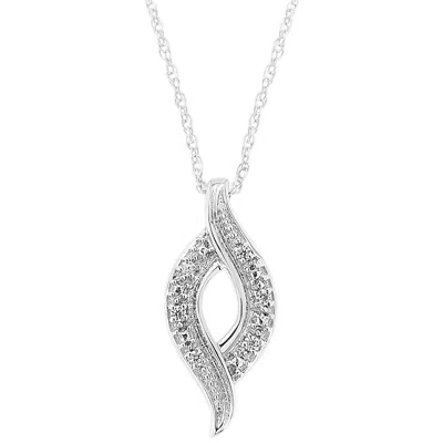 Haus Of Brilliance .925 Sterling Silver 1/25 Cttw Round Cut Diamond Fashion Pendant Necklace In Metallic