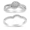 Haus Of Brilliance .925 Sterling Silver 1/3 Cttw Composite Diamond Frame Bypass Bridal Set Ring And In White