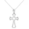 Haus Of Brilliance .925 Sterling Silver 1/3 Cttw Diamond Framed Open Cross 18" Pendant Necklace In White