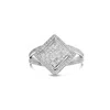 Haus Of Brilliance .925 Sterling Silver 1/3 Cttw Invisible Set Princess-cut Diamond Rhombus And Beaded Halo Ring In White