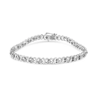 Haus Of Brilliance .925 Sterling Silver 1/3 Cttw Miracle Plate Round-cut Diamond Infinity Link Bracelet In White