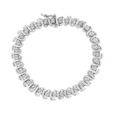 Haus Of Brilliance .925 Sterling Silver 1/3 Cttw Miracle-set Diamond "s" Link Tennis Bracelet In White