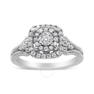 Haus Of Brilliance .925 Sterling Silver 1/3 Cttw Miracle Set Round-cut Diamond Cocktail Ring (h-i Co In Metallic