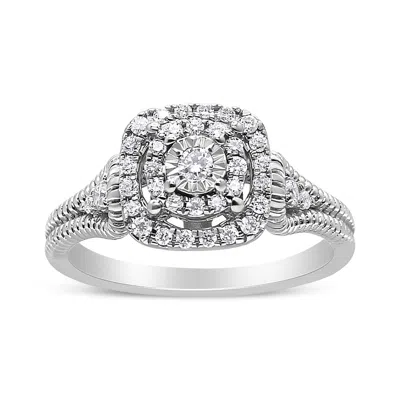 Haus Of Brilliance .925 Sterling Silver 1/3 Cttw Miracle Set Round-cut Diamond Cocktail Ring (h-i Co In White