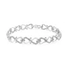Haus Of Brilliance .925 Sterling Silver 1/3 Cttw Round-cut Diamond Double Heart Infinity Link 7.25" Bracelet In White