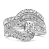 HAUS OF BRILLIANCE HAUS OF BRILLIANCE .925 STERLING SILVER 1/3 CTTW ROUND DIAMOND CRISSCROSS ENGAGEMENT RING BRIDAL SET