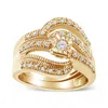 Haus Of Brilliance .925 Sterling Silver 1/3 Cttw Round Diamond Crisscross Engagement Ring Bridal Set In Yellow