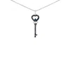 Haus Of Brilliance .925 Sterling Silver 1/3 Ctw Blue Diamond Studded Key 18" Pendant Necklace In White