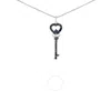 Haus Of Brilliance .925 Sterling Silver 1/3 Ctw Blue Diamond Studded Key 18" Pendant Necklace In White