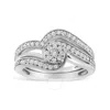HAUS OF BRILLIANCE HAUS OF BRILLIANCE .925 STERLING SILVER 1/3CT CTTW MULTI-DIAMOND BYPASS VINTAGE-STYLE BRIDAL SET RIN