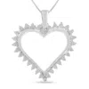 Haus Of Brilliance .925 Sterling Silver 1/4 Cttw 3-prong Diamond Open Heart 18" Pendant Necklace In White