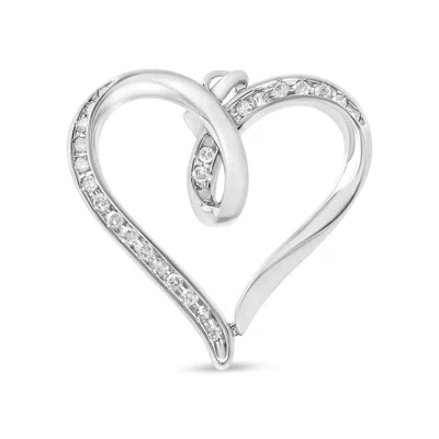 Haus Of Brilliance .925 Sterling Silver 1/4 Cttw Channel Set Diamond Heart 18" Pendant Necklace (i-j Color, I3 Clarity)