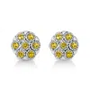 Haus Of Brilliance .925 Sterling Silver 1/4 Cttw Color Diamond Cluster Flower Earrings In Multi