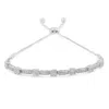Haus Of Brilliance .925 Sterling Silver 1/4 Cttw Diamond 4"-10" Adjustable Bolo Alternating Square And Rectangle Bolo B In White