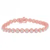 Haus Of Brilliance .925 Sterling Silver 1/4 Cttw Diamond 7" Open Circle Wheel Link Tennis Bracelet In Multi