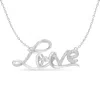 Haus Of Brilliance .925 Sterling Silver 1/4 Cttw Diamond Cursive "love" 18" Pendant Necklace In White