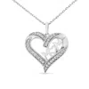Haus Of Brilliance .925 Sterling Silver 1/4 Cttw Diamond Engraved "mom" In Heart Pendant Necklace In White