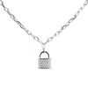 Haus Of Brilliance .925 Sterling Silver 1/4 Cttw Diamond Lock Pendant Necklace With Paperclip Chain In Multi
