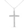 Haus Of Brilliance .925 Sterling Silver 1/4 Cttw Diamond Miracle Set Cross Unisex Pendant Necklace 18" In White