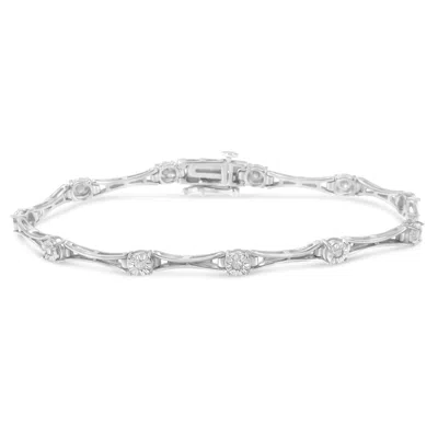 Haus Of Brilliance .925 Sterling Silver 1/4 Cttw Diamond Miracle-set Flared-bar 7" Link-style Tennis Bracelet In White
