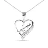 Haus Of Brilliance .925 Sterling Silver 1/4 Cttw Diamond "mom" And Open Heart 18" Pendant Necklace In Metallic