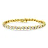 Haus Of Brilliance 14k Yellow Gold Plated .925 Sterling Silver 3.00 Cttw Diamond Alternating Flower Cluster And "s" Lin In Yellow