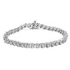 Haus Of Brilliance .925 Sterling Silver 1/4 Cttw Diamond Station And S Link Bracelet In Metallic