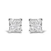 Haus Of Brilliance .925 Sterling Silver 1/4 Cttw Invisible Set Princess Diamond Composite Quad Stud Earrings In White