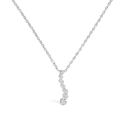 Haus Of Brilliance .925 Sterling Silver 1/4 Cttw Lab Grown Diamond Journey Pendant Necklace In White