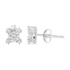 Haus Of Brilliance .925 Sterling Silver 1/4 Cttw Miracle Plate Set Round And Princess-cut Diamond "x" Shaped Stud Earri In White
