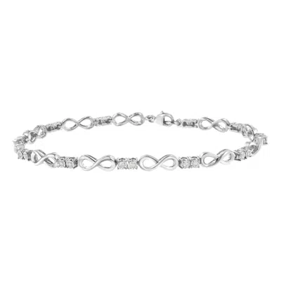 Haus Of Brilliance .925 Sterling Silver 1/4 Cttw Miracle Set Diamond Infinity Link Bracelet In White