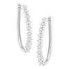 Haus Of Brilliance .925 Sterling Silver 1/4 Cttw Miracle-set Round-cut Diamond Hoop Earring In White