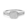 Haus Of Brilliance .925 Sterling Silver 1/4 Cttw Princess-cut Diamond Composite Ring With Beaded Halo In White