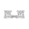 Haus Of Brilliance .925 Sterling Silver 1/4 Cttw Princess-cut Diamond Solitaire Stud Earrings (h-i C In White